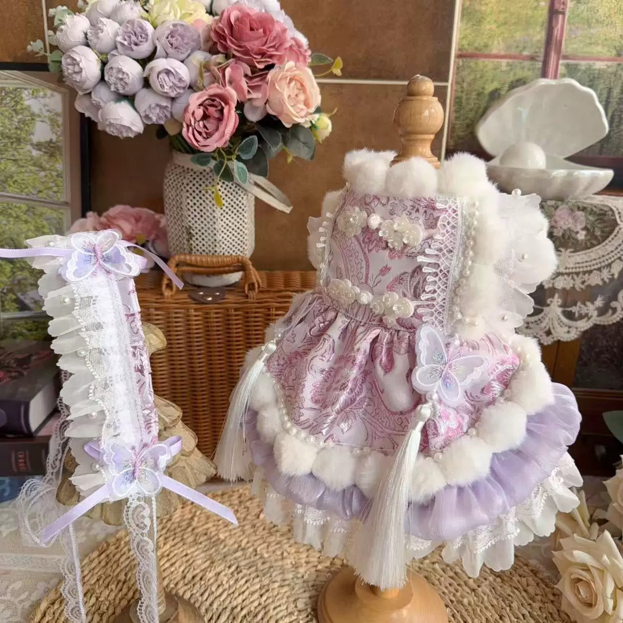 Lilac Paisley Tassel Gown