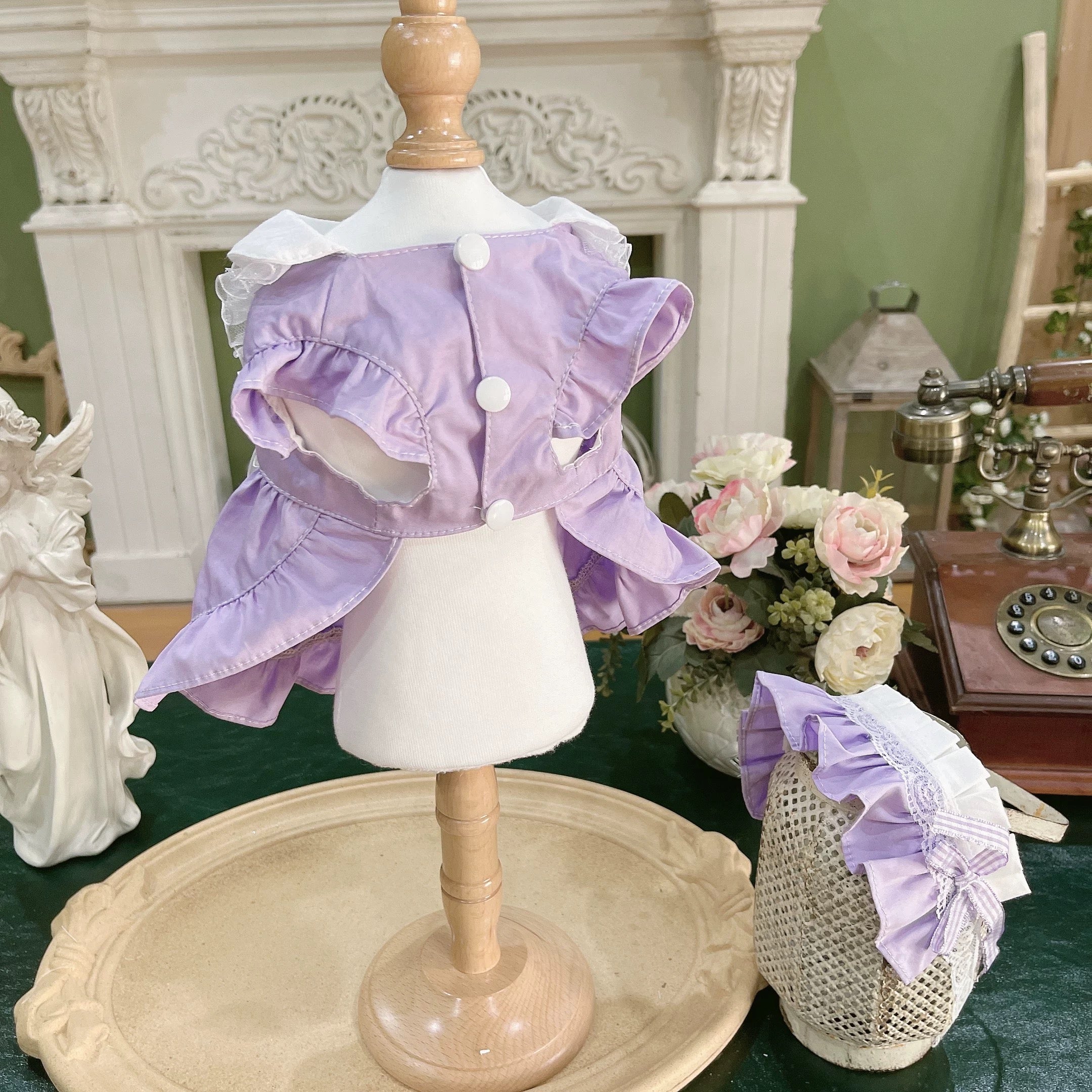 Lilac Orchard Apron Dress